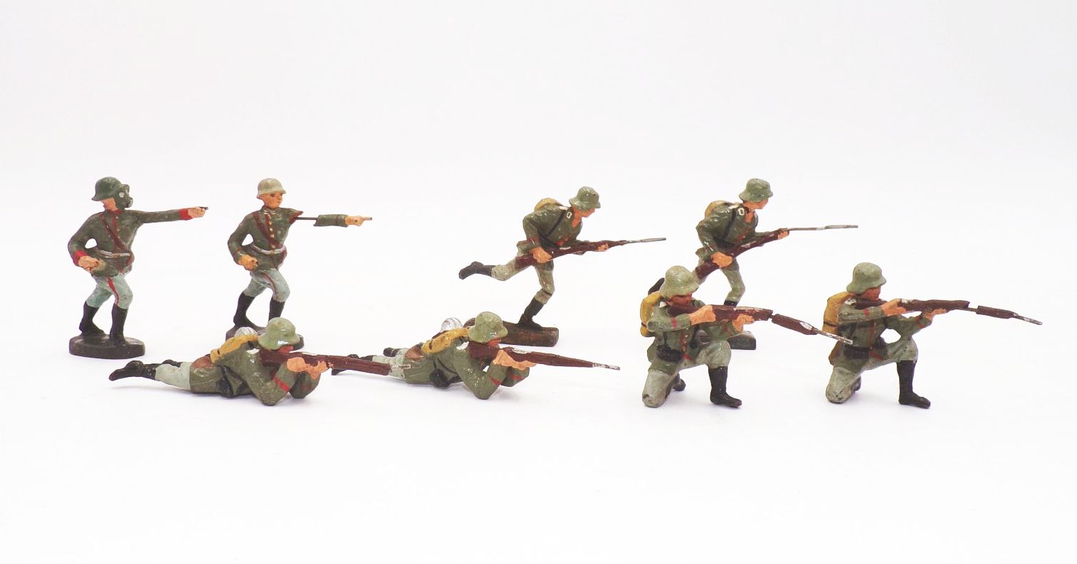 Konvolut Elastolin Soldaten Schützen 2 Wk WW2 Massefiguren