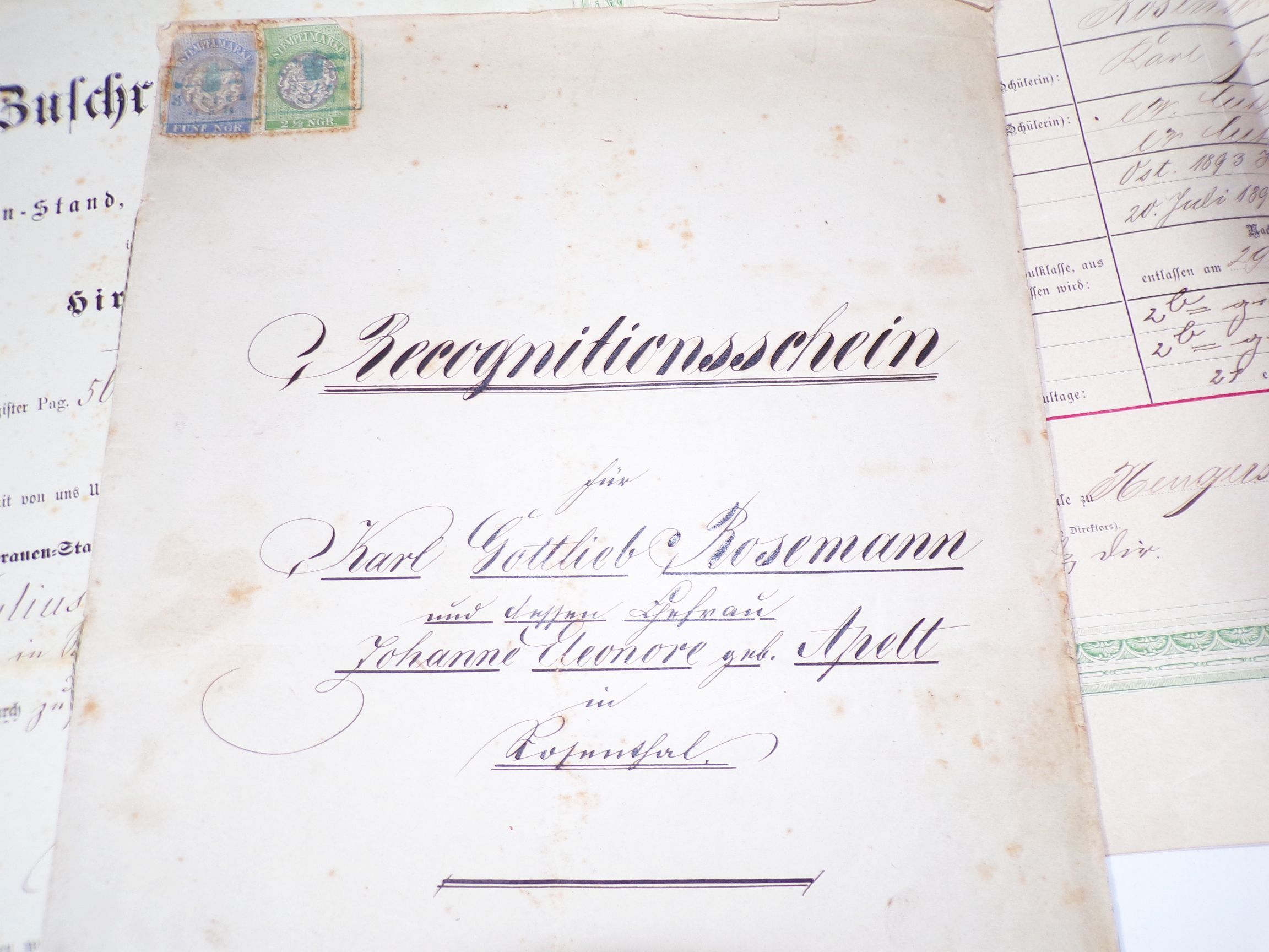 Konvolut alte Dokumente Hirschfelde Rosenthal Zittau ab 1884 Handschrift