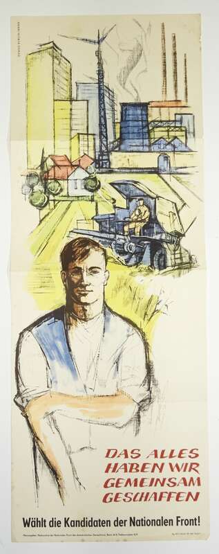 DDR Plakat Wählt Kandidaten Nationale Front Wank Berlin 1963
