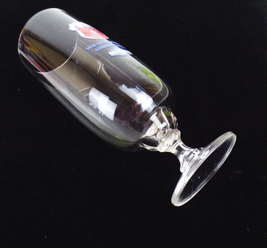 Altes Bierglas VEB Dämpferbau Lommatzsch impulsa DDR Glas