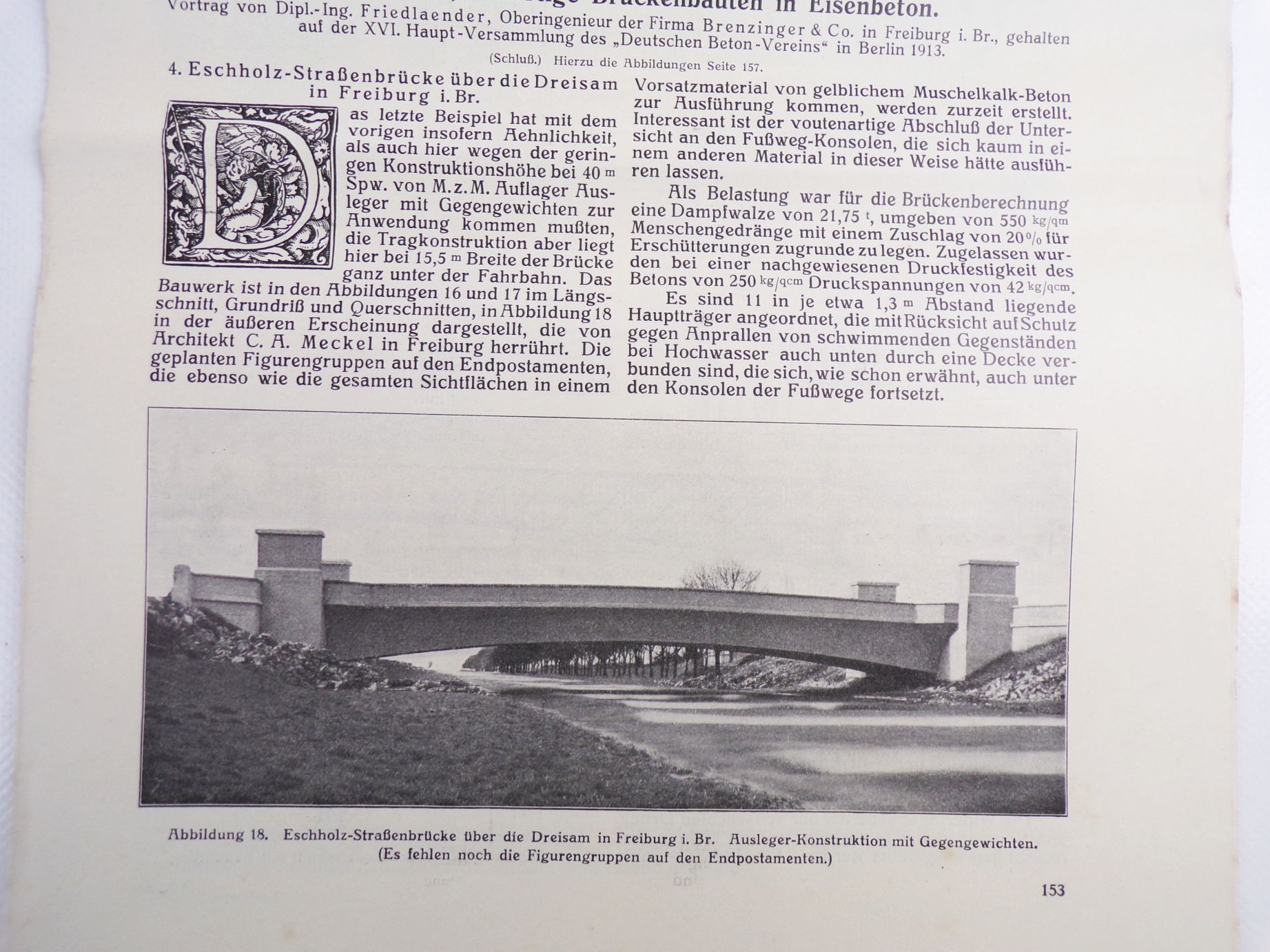Deutsche Bauzeitung 4 Stück 1913 Bromberg Brückenbau Beton 