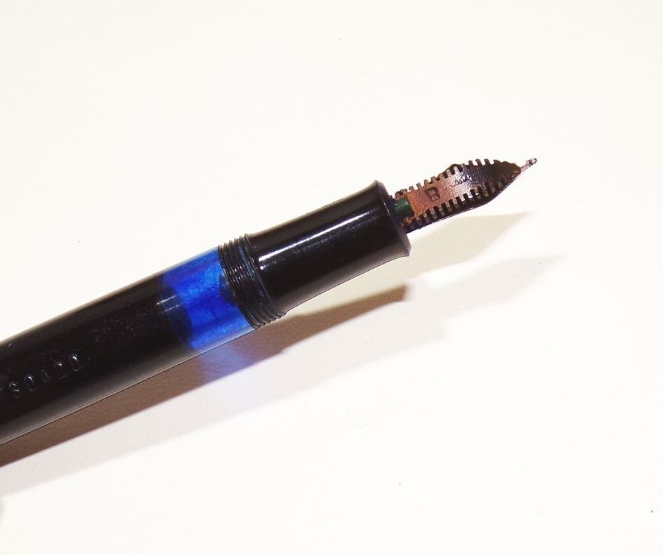 Geha Schulfüller mit Reservetank Edel Chrom Iridium B Füller Kolbenfüller 