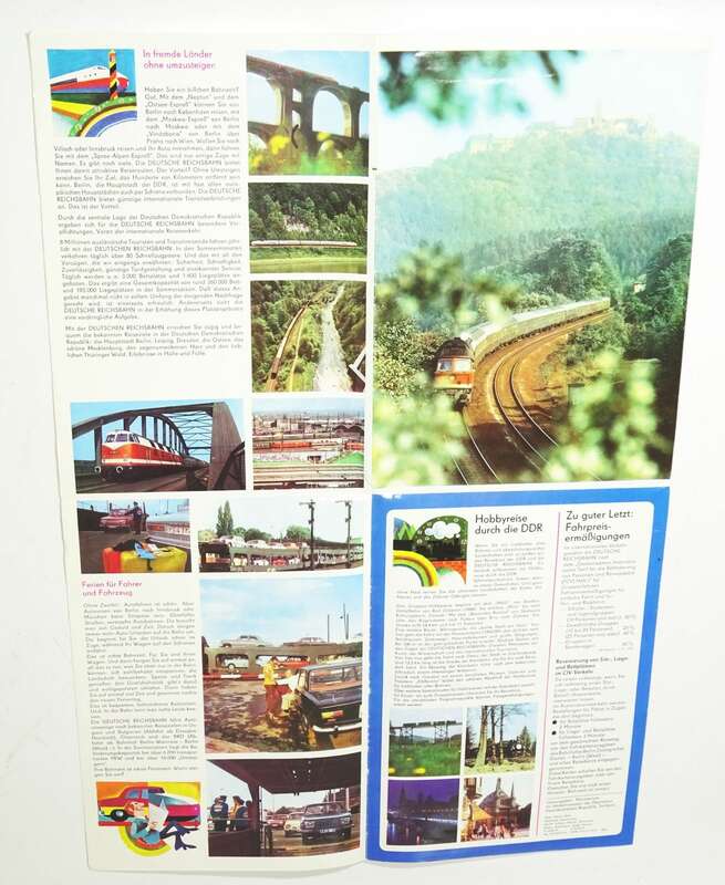 Prospekt Reichsbahn Jederzeit Bahnzeit Übersichtskarte zum Kursbuch 1975
