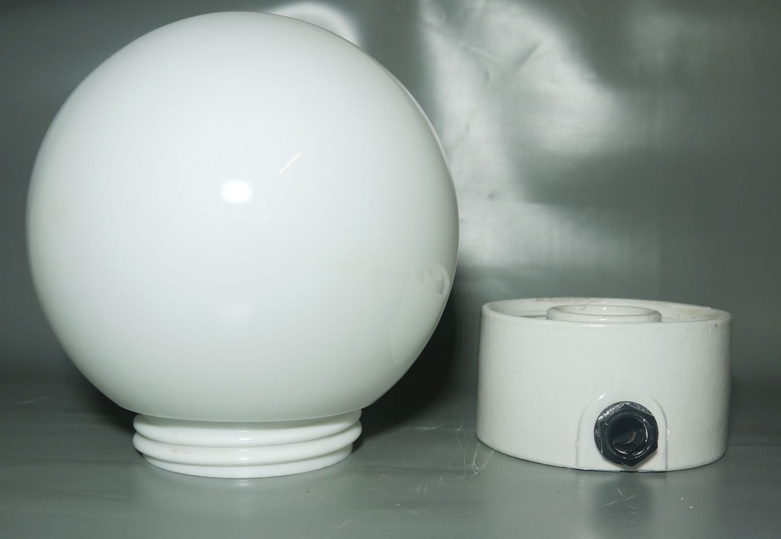 Vintage Kugellampe Keramik Glas Kellerlampe E27 Lampensockel