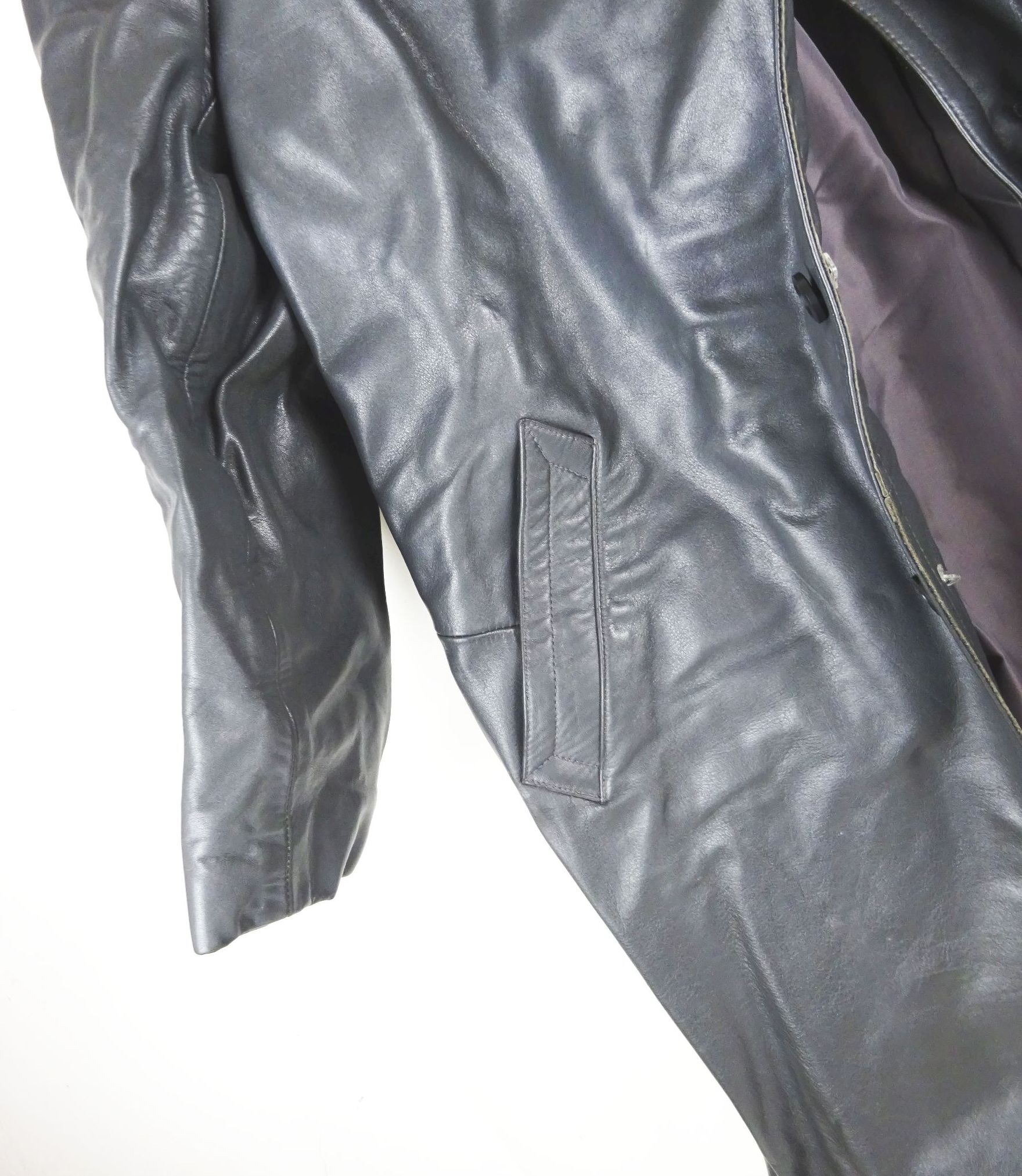 DDR Herren Mantel Ledermantel Größe 53 Nikartor Grau Vintage DDR Herren Mantel Ledermantel Größe 53 Nikartor Grau Vintage