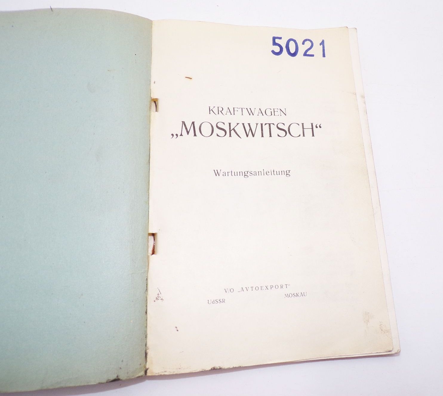 Kraftwagen Moskwitsch Wartungsanleitung Kraftwagen Moskwitsch Wartungsanleitung