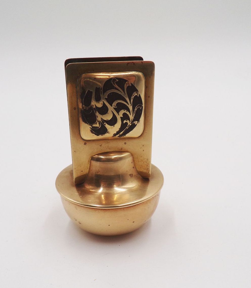 Erhard u Söhne Streichholzschachtelhalter Messing 