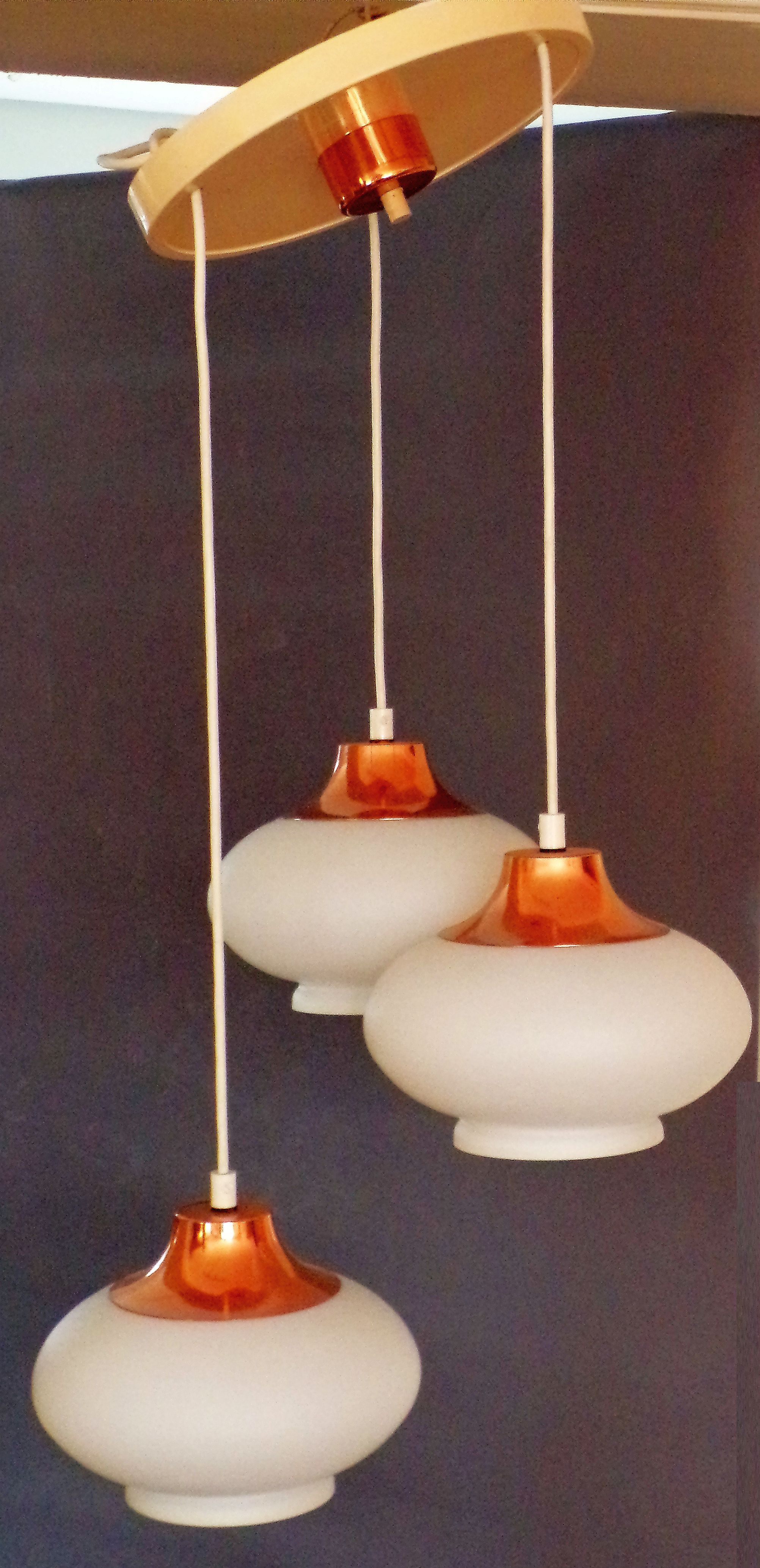 Kaskadenlampe 3flamig Deckenlampe E27 Hängelampe 1970er Lampe