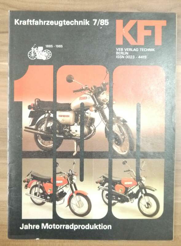 KFT Jahre Motorradproduktion Juli 1985 MZ Simson VEB Verlag Heft DDR