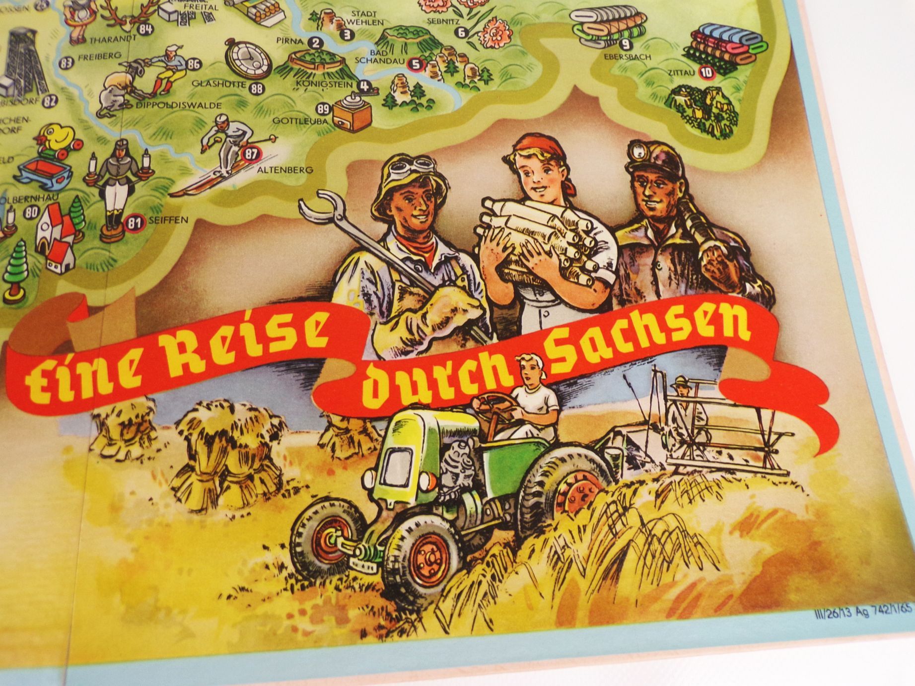 Eine Reise durch Sachsen DDR Altes Würfelspiel 1965 Eine Reise durch Sachsen DDR Altes Würfelspiel 1965