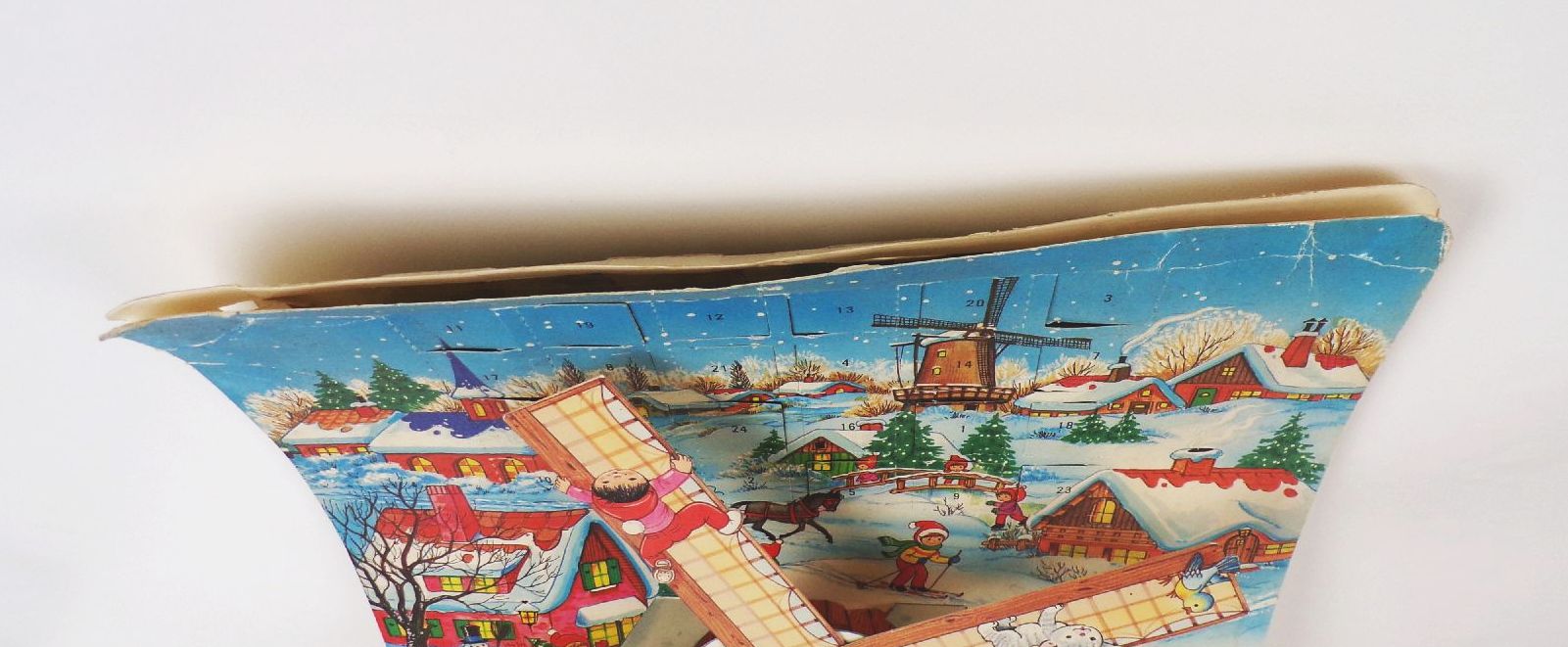 Alter Pea Adventskalender Windmühle 3 D Kinder Weihnachtsmann
