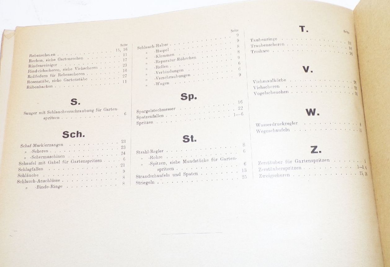 Vintage Katalog Belaco Garten Werkzeuge Säge Spaten Gartenmesser 1927 