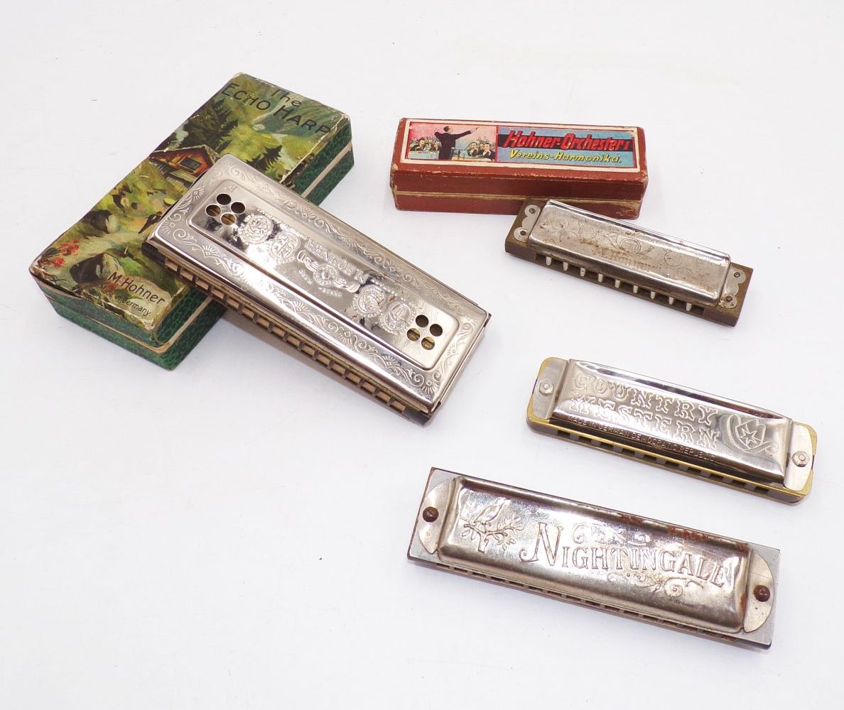 Alte Mundharmonika Hohner Vereins Harmonika Echo Nightingale 