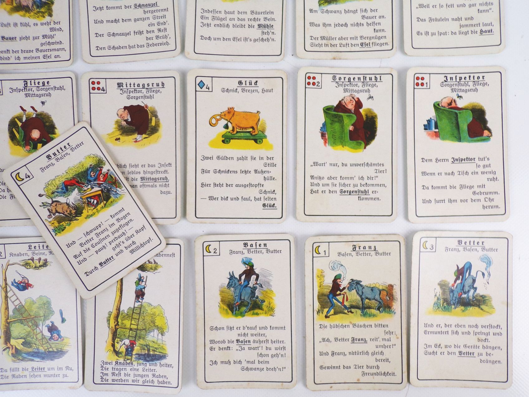 Lustiges Wilhelm Busch Quartett Franz Schmidt Nürnberg um 1930 Lustiges Wilhelm Busch Quartett Franz Schmidt Nürnberg um 1930