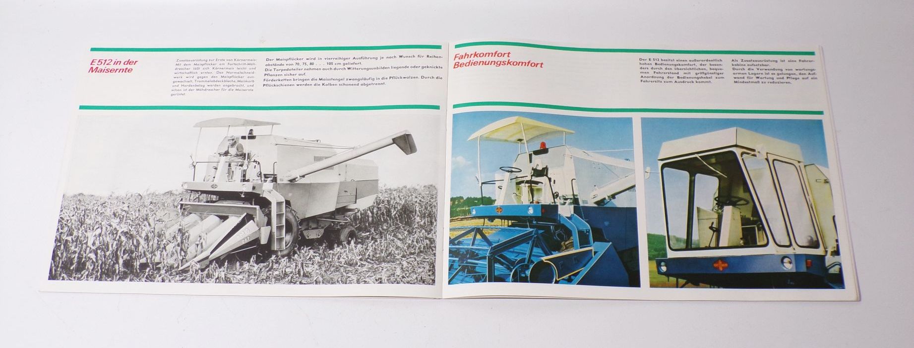 Mähdrescher E512 Fortschritt 1970 Broschüre DDR