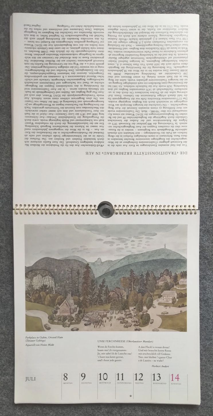 Kalender 1991 Sächsische Gebirgsheimat Oberlausitzer Kunstverlag Kalender 1991 Sächsische Gebirgsheimat Oberlausitzer Kunstverlag