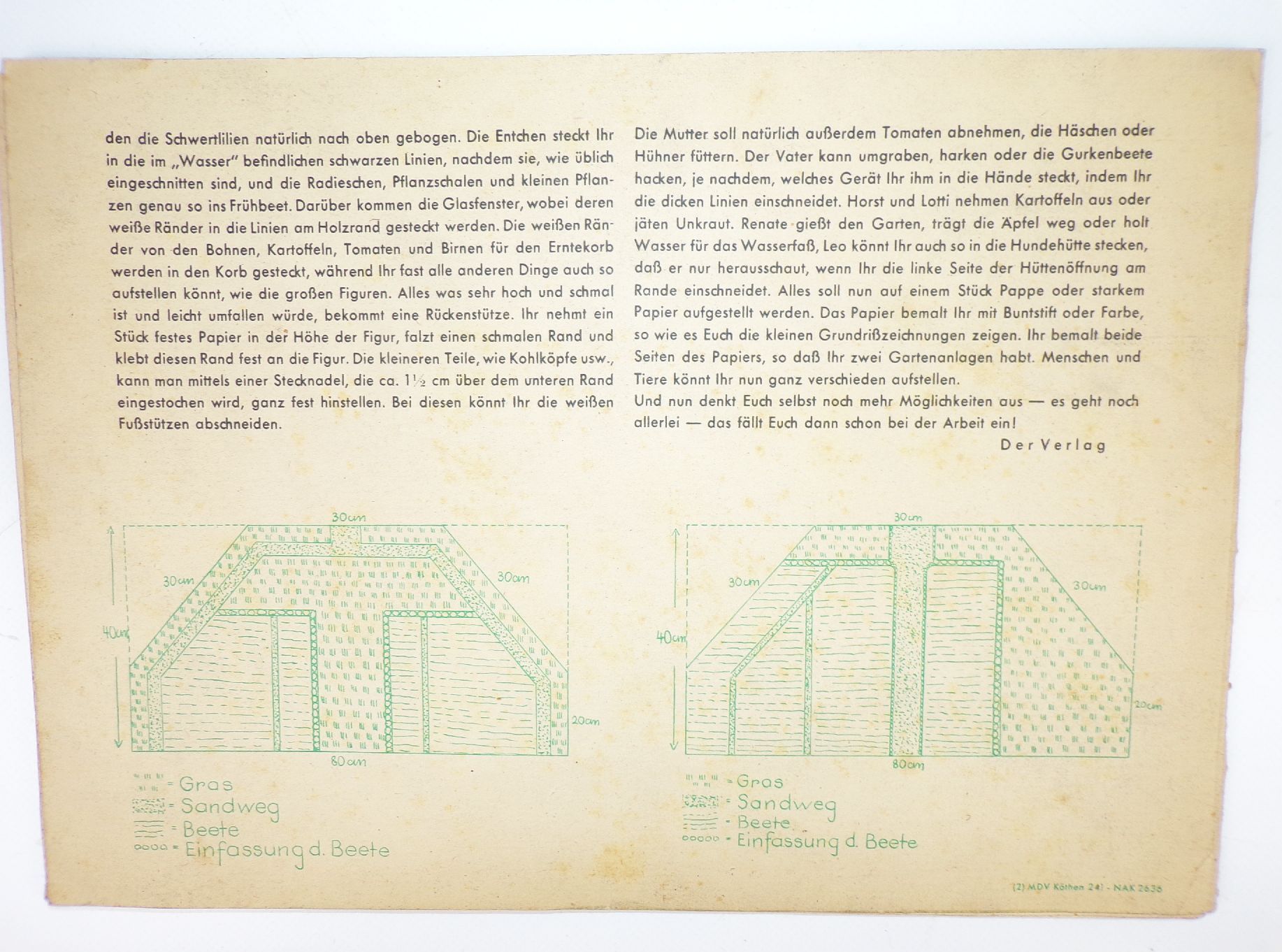 Unser Garten ein Schnitt Schneide Malspiel DDR Dürr und Weber Leipzig Unser Garten ein Schnitt Schneide Malspiel DDR Dürr und Weber Leipzig