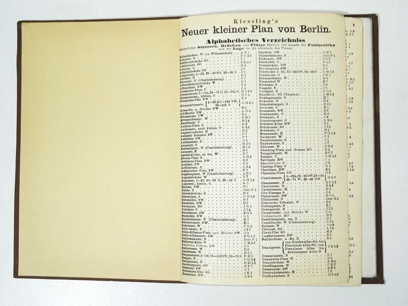 Kiesslings Neuer Plan von Berlin um 1900 Stadtplan Leinen 