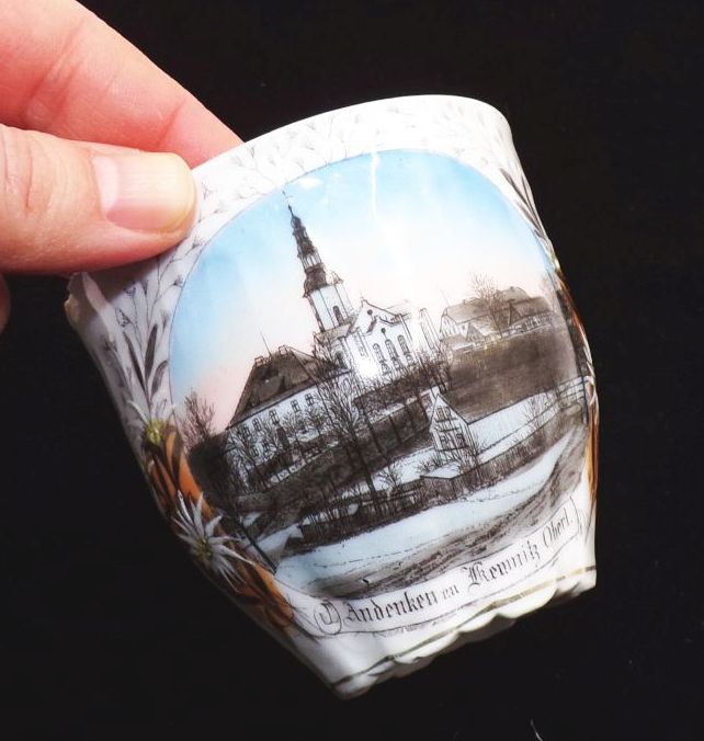Alte Andenkentasse Kemnitz bei Löbau Oberlausitz Porzellan Tasse