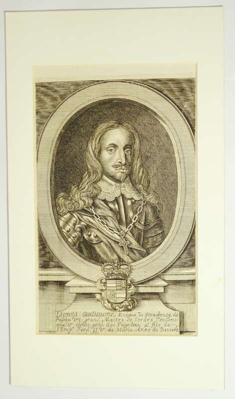 Kupferstich General Leopold Guillaume de Habsbourg 1700er 1800er Krafft Portrait 