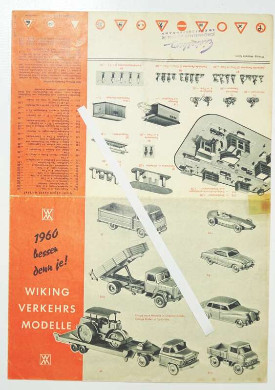 Wiking Verkehrsmodelle Faltblatt 1960 Modellautos 