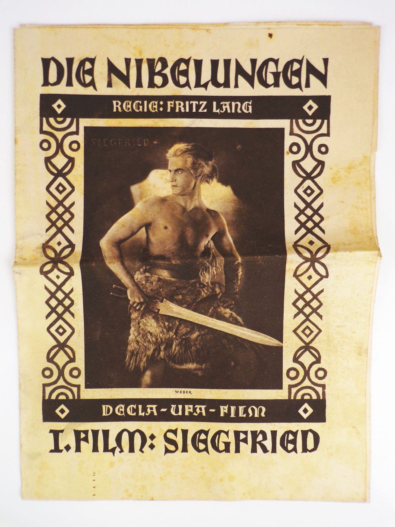 Filmprogramm Die Nibelungen Fritz Lang 1 Film Siegfried Stummfilm Original