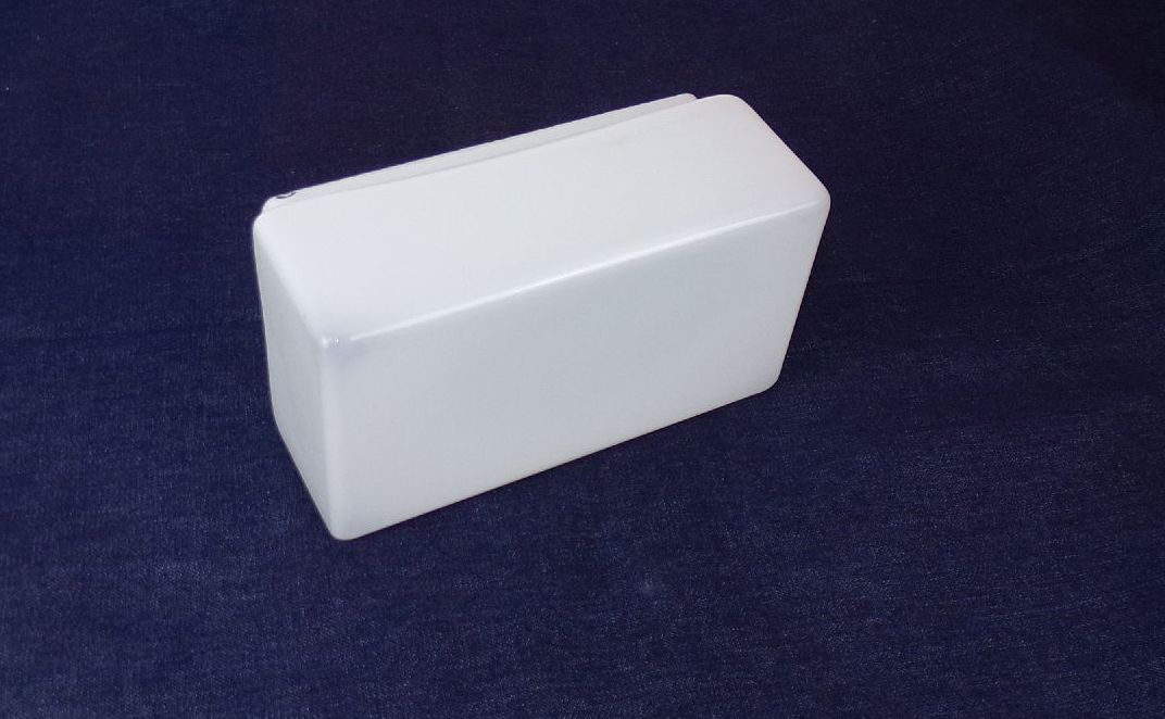 Altes Lampenglas Rechteck Weiß Opalglas Bauhaus Wagenfeld Lampenschirm