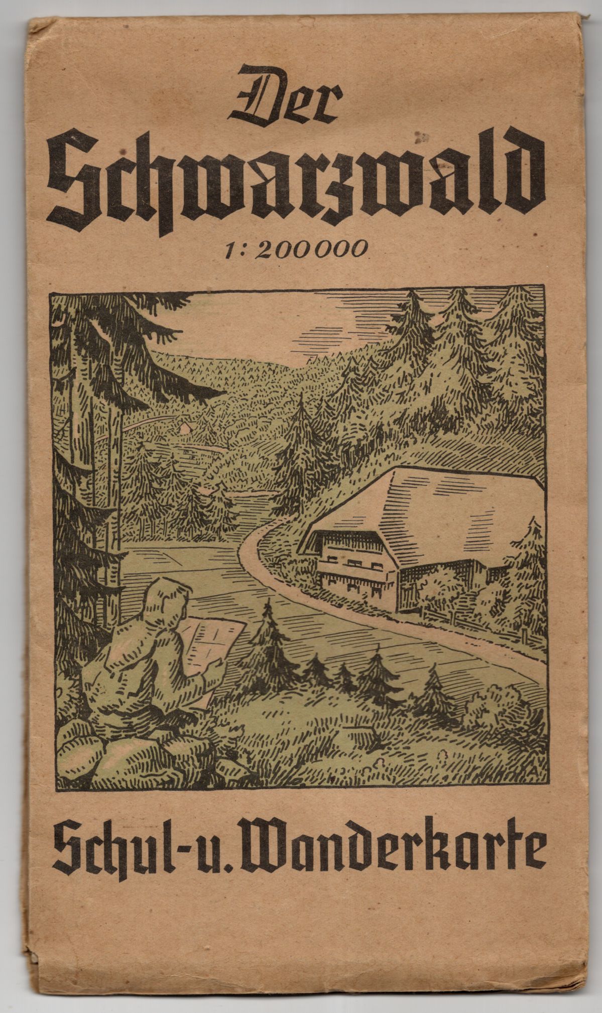 Der Schwarzwald Landkarte Wandkarte Vintage 