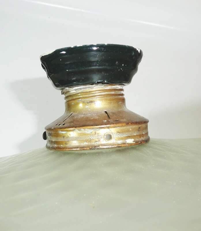 Deckenleuchte Grün 1910er vintage Glaslampe 