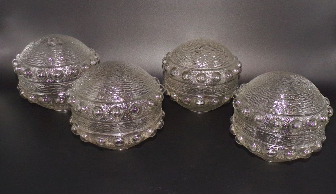 Lampenglas Bubble 4 Stück Pressglas Transparent Ersatzglas Lampenschirm