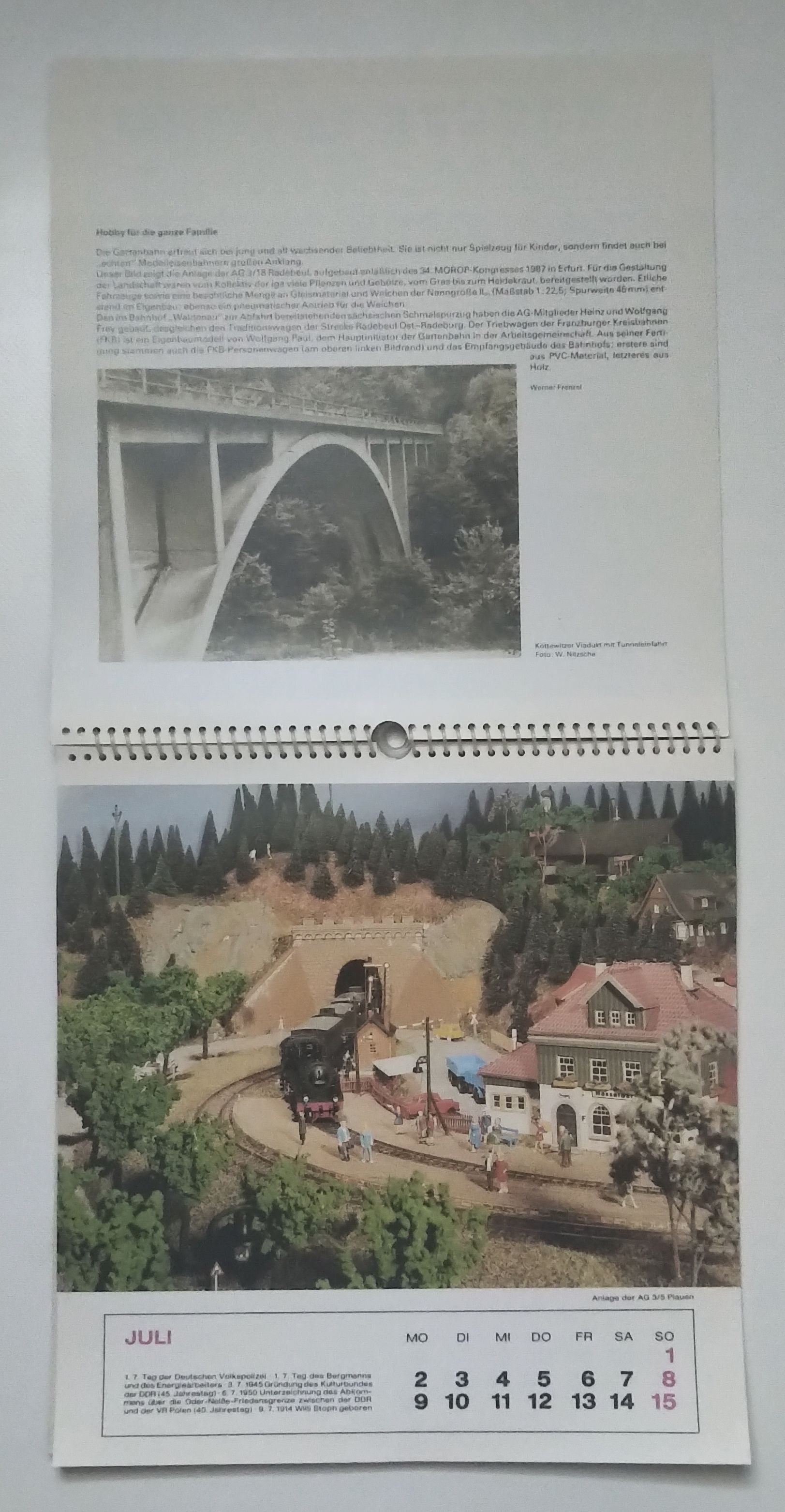 Modelleisenbahn Kalender 1990 Heimanlage in H0 Müglitztalbahn