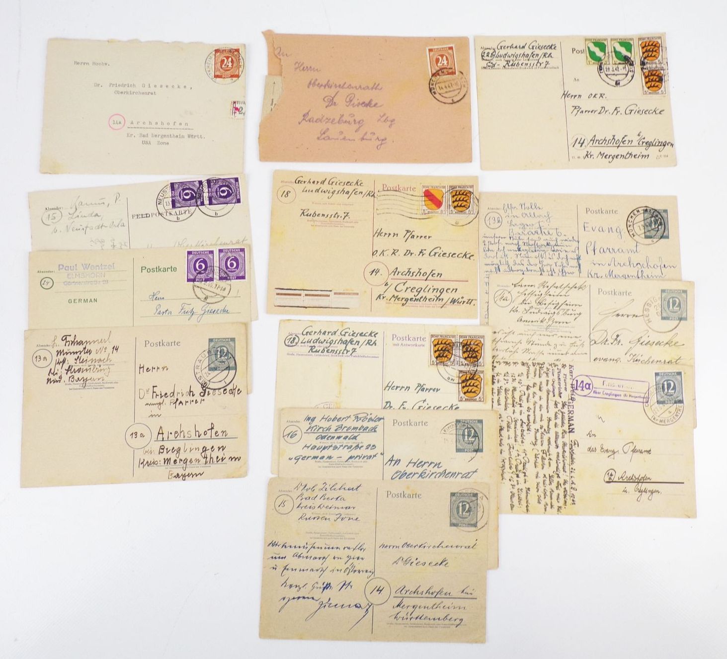 Briefe Ganzsachen Konvolut Alliierte Besatzung 1947 Fundgrube 