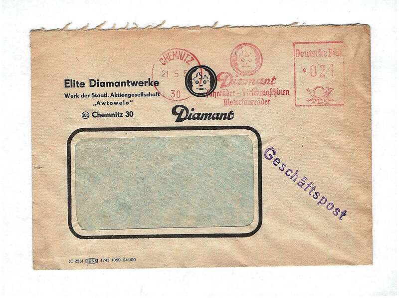 Briefkuvert Elite Diamantwerke 1952 DDR Brief Geschäftspost