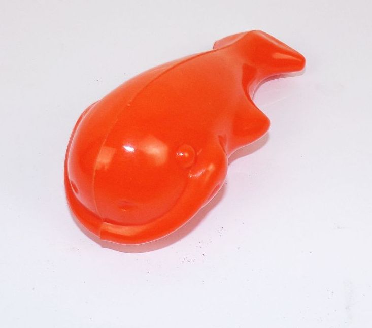 DDR Spielzeug Wal orange Plaste Vintage Badespielzeug Badetier
