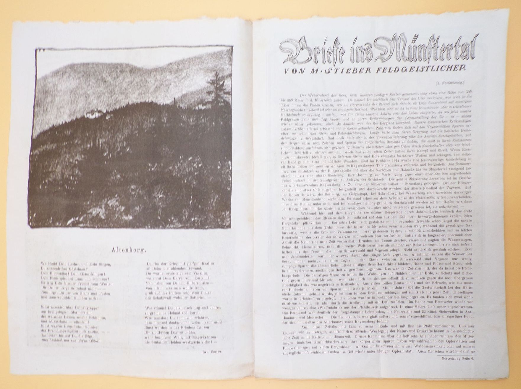 Alte Zeitung Vogesenwacht No 7 Jahrgang 1916 Vogesen Eberle 