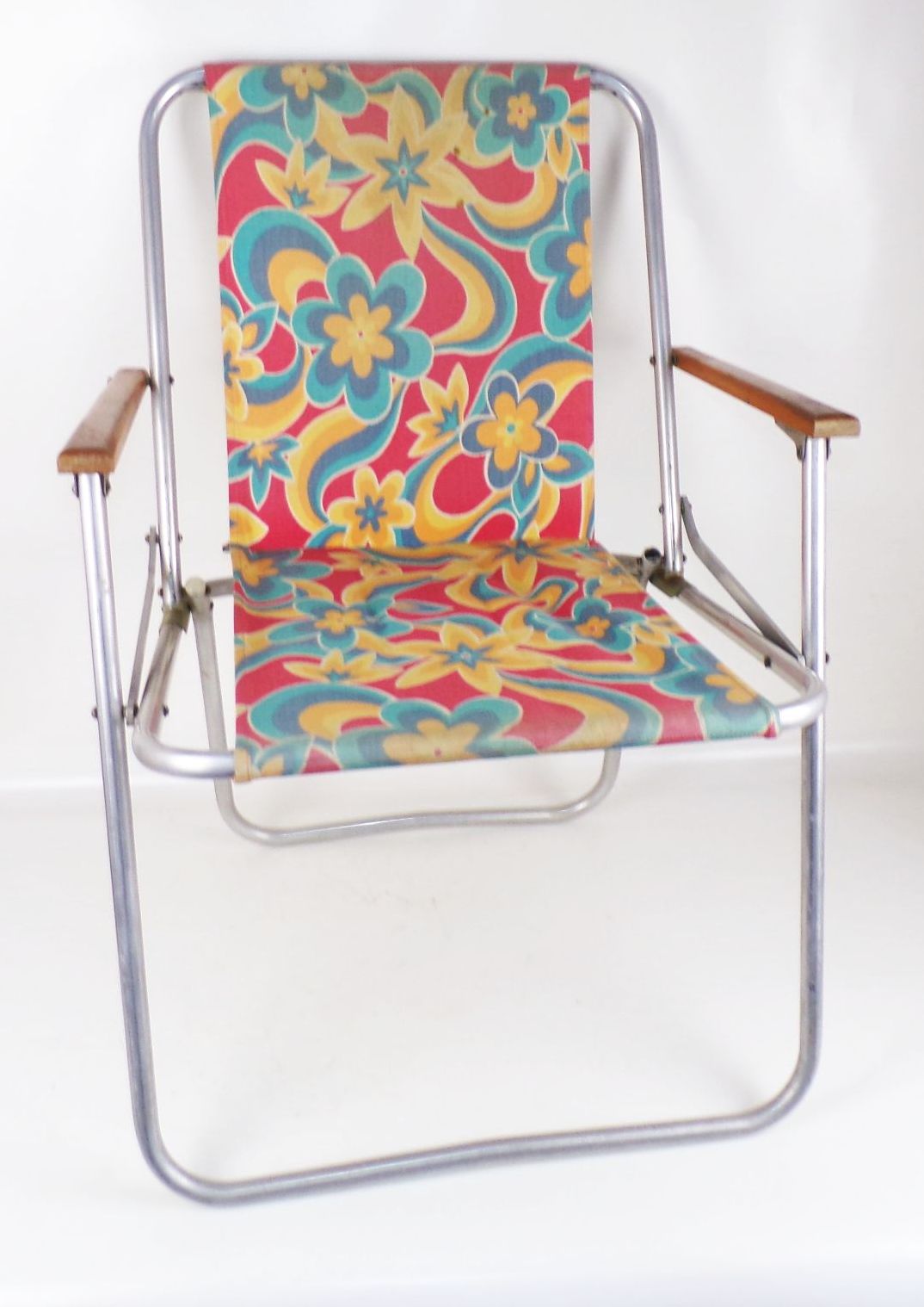 Alter Campingstuhl Klappstuhl 70er Jahre Stoff DDR Retro Look 