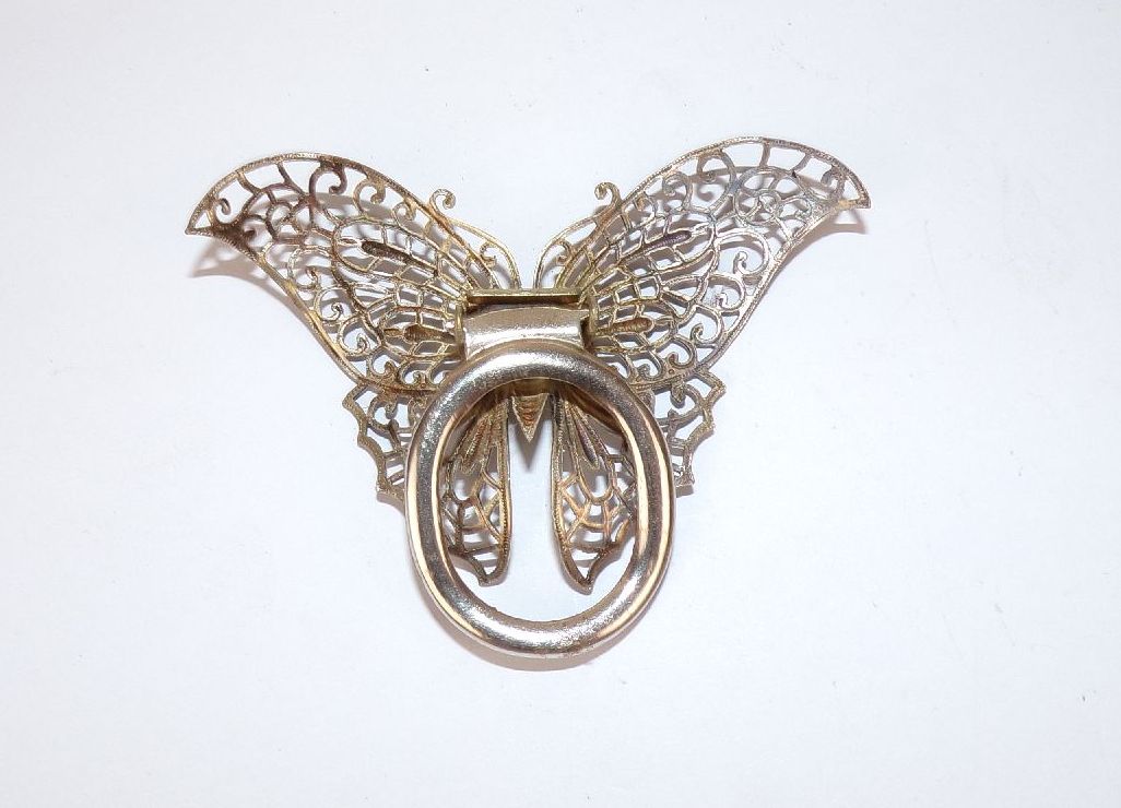 Alter Tuchhalter Schmetterling Schalclip Schalhalter true Vintage 