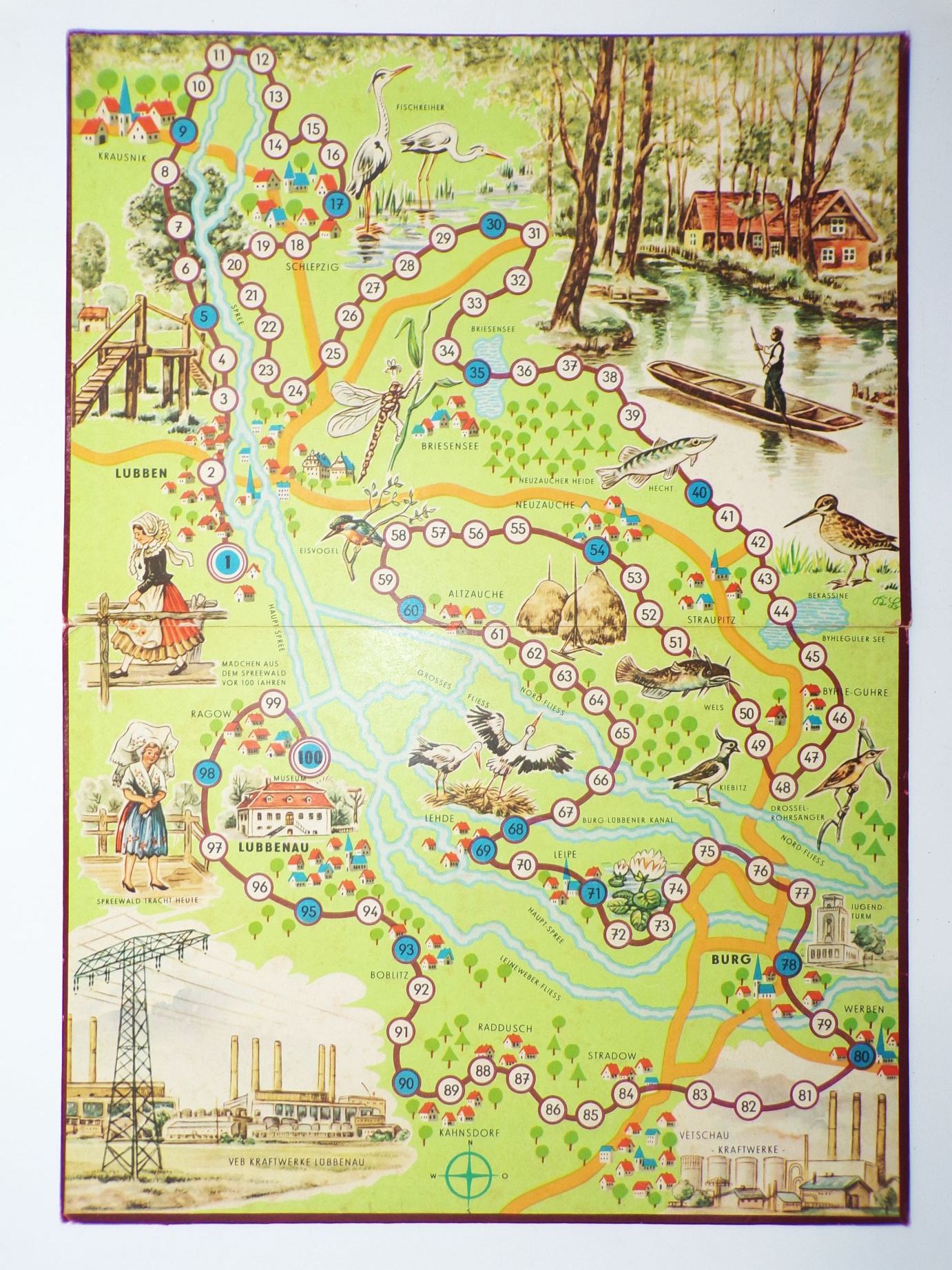 Spika Eine Fahrt durch den Spreewald Würfelspiel DDR 1971