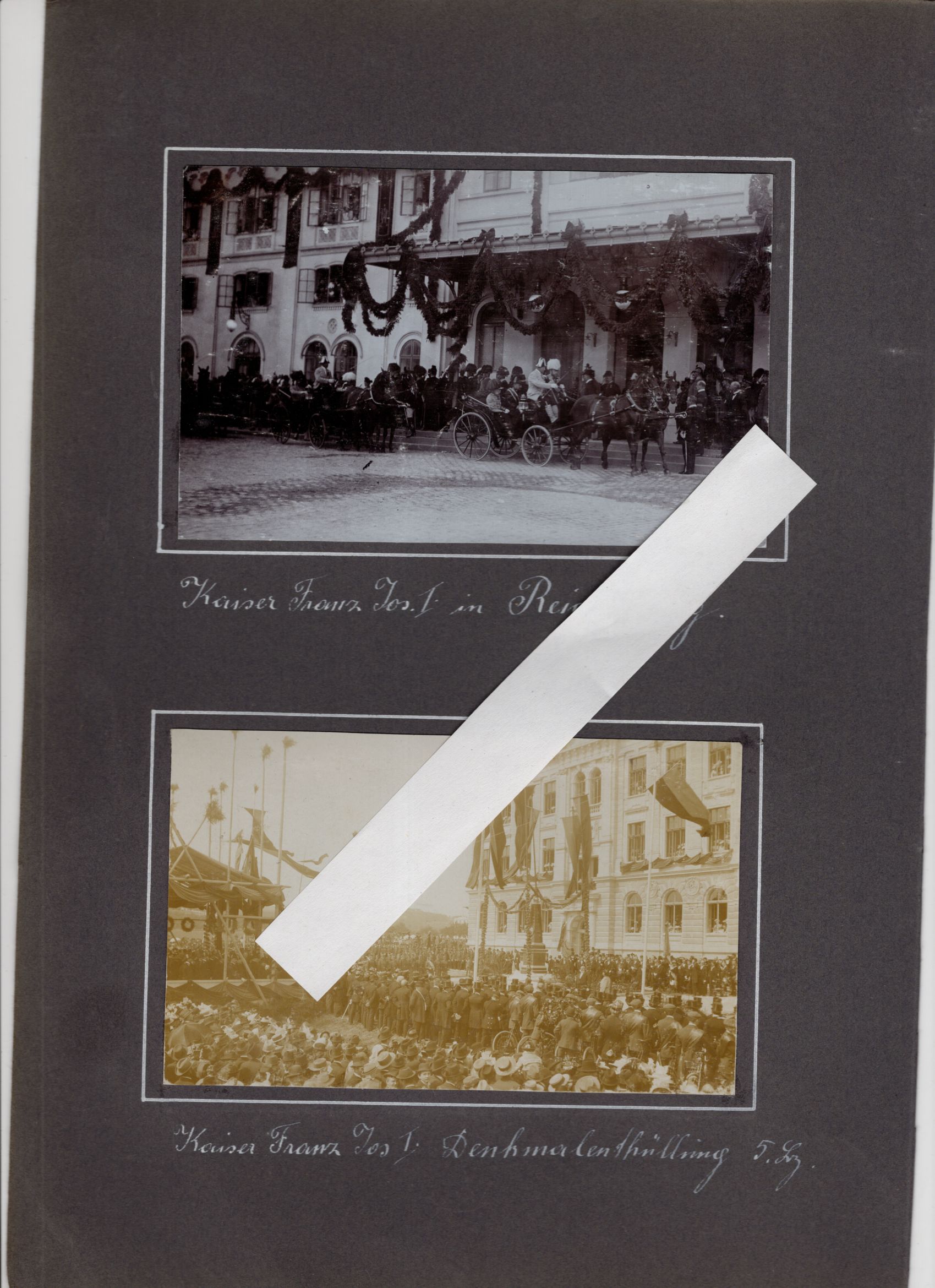 2 x Foto Kaiser Franz Josef in Reichenberg Spinnerei Jägerndorf Turnverein