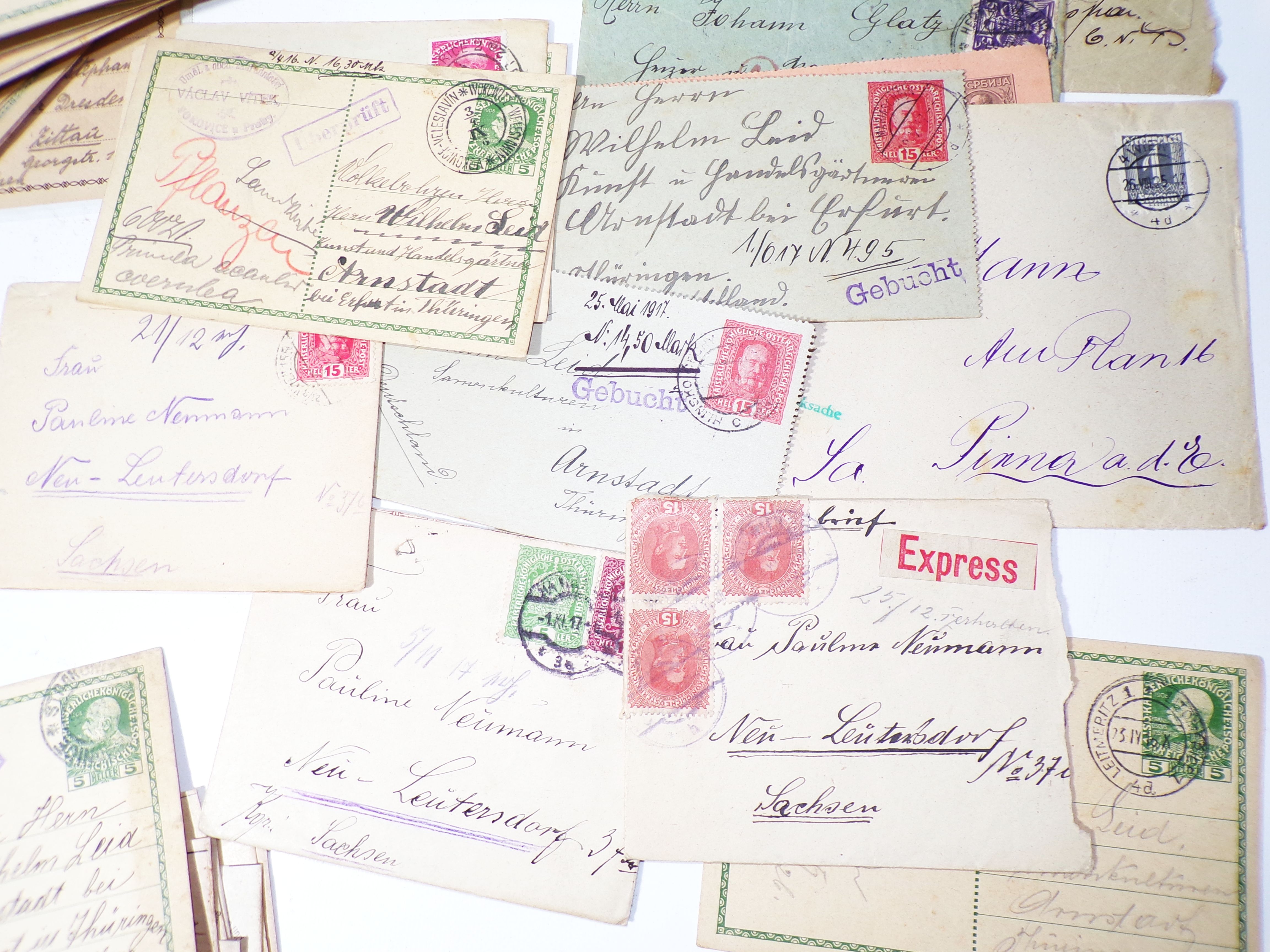 Konvolut Österreich Briefe Zeitungsstreifen Ganzsache KuK Zensur Stempel 