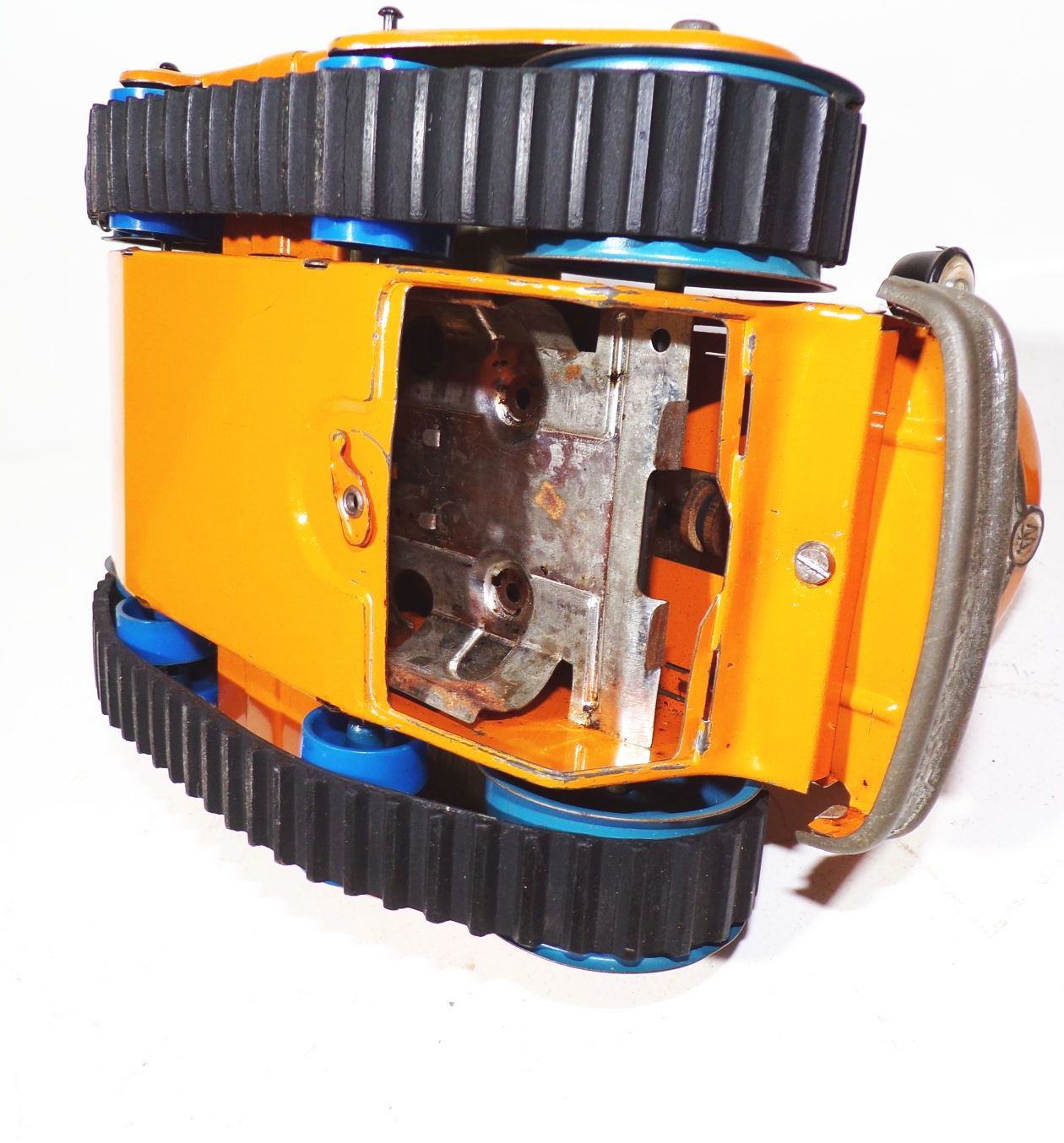 MSB Raupe Raupenschlepper mit Fahrer Orange DDR Spielzeug