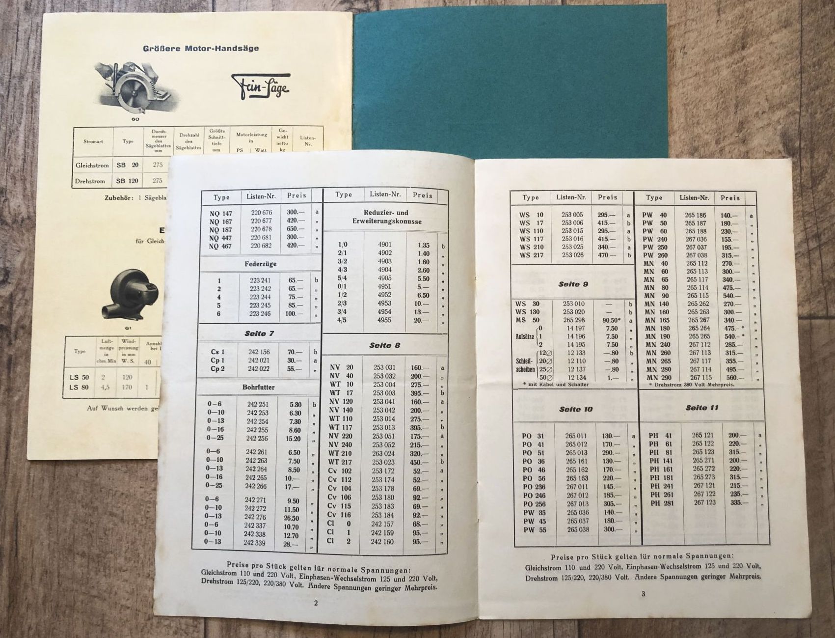 Altes Heft Feinfabrikate Elektro Werkzeuge Stuttgart Bohrmaschinen