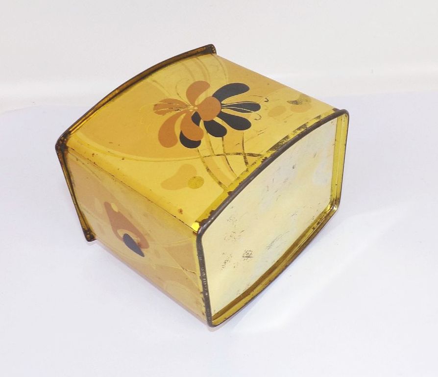 Alte Blechdose Kaffee Kekse Tee Dose Box Art Deco Muster Deko