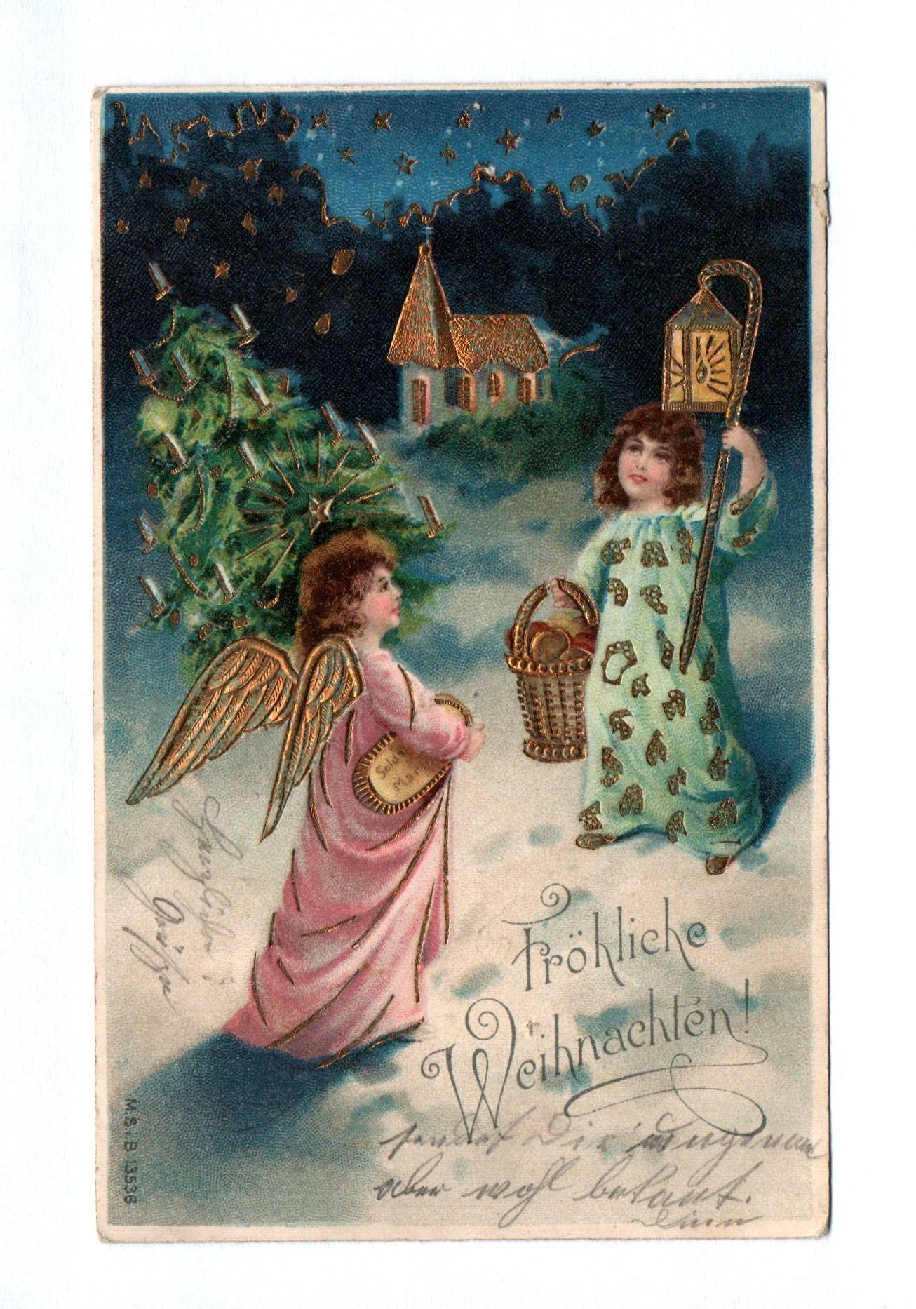 Künstler Ak Goldgeprägt Fröhliche Weihnachten 1905 Kinder Engel Kirche Künstler Ak Goldgeprägt Fröhliche Weihnachten 1905 Kinder Engel Kirche