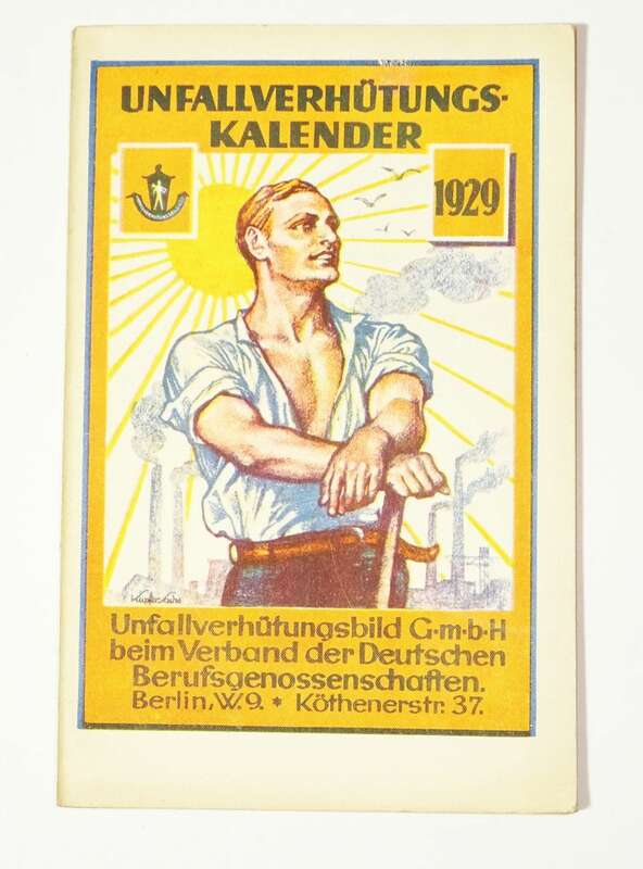 Unfallverhütung Kalender 1928 1929 Augen Auf 4 Hefte 