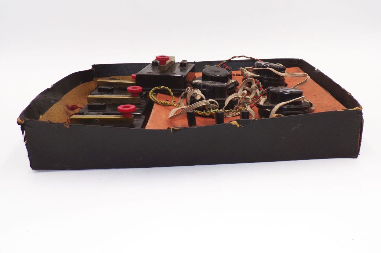 Morse Taster Kopfhörer Set Antik 