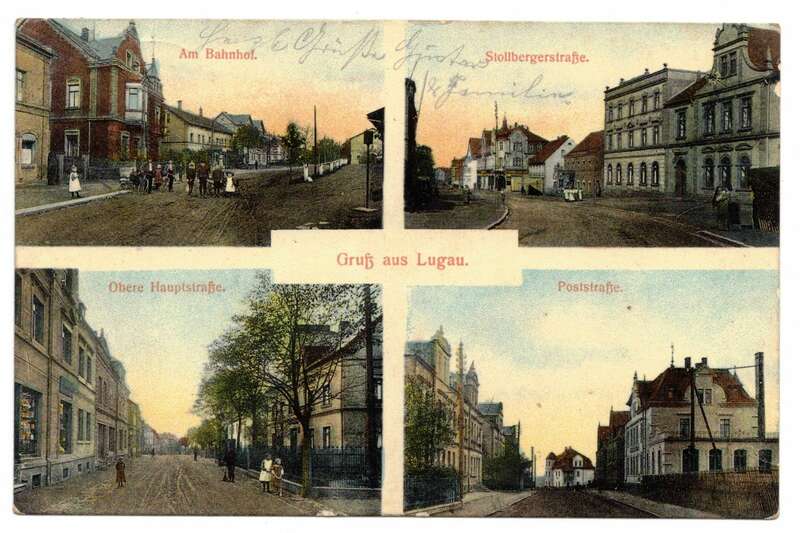 Ak Gruss aus Lugau Mehrbild Bahnhof Stollbergerstraße 1910 ! (A4195