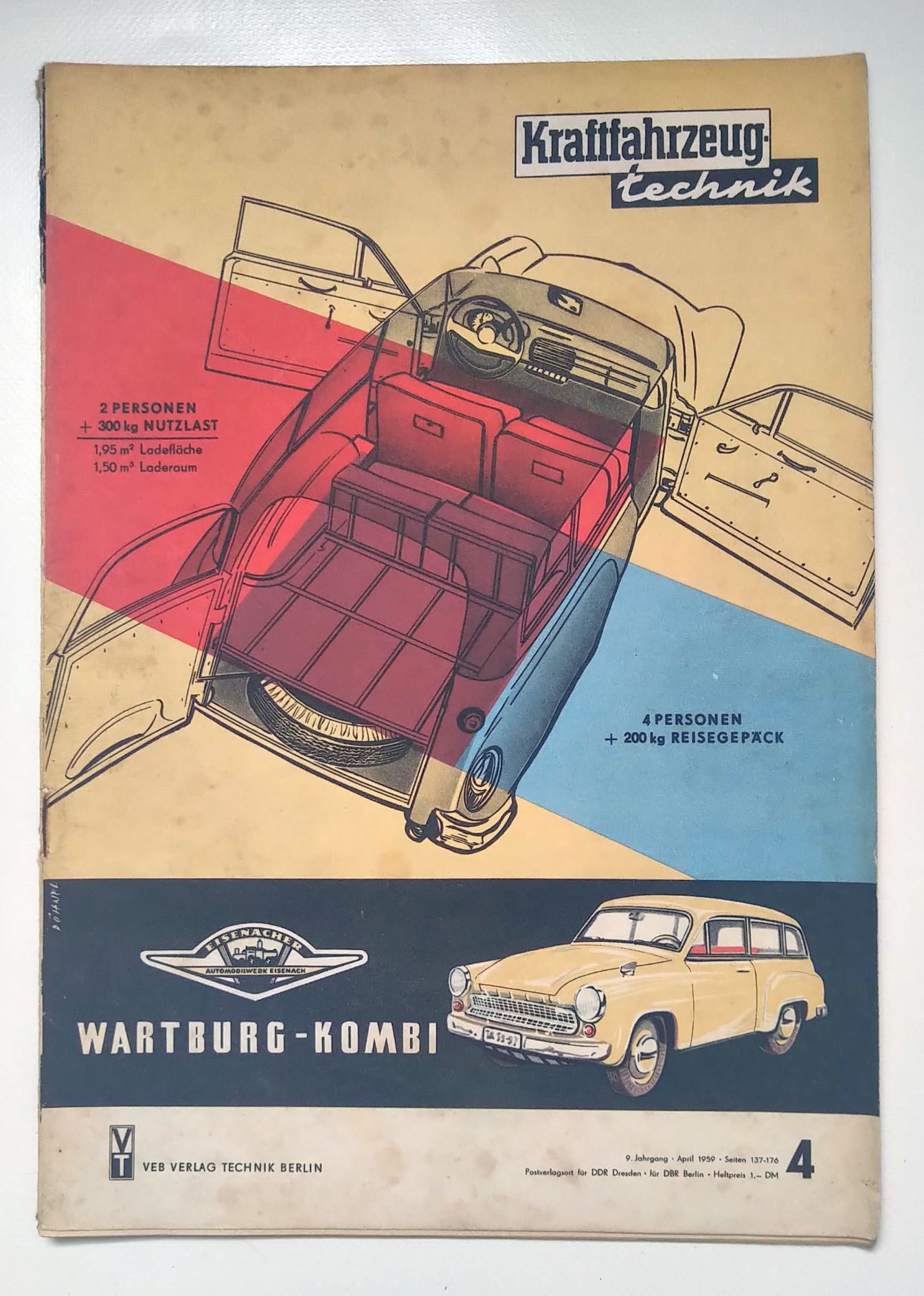 Kraftfahrzeugtechnik Zeitschrift DDR Nr 4 Untersuchung an Servobremsen 1959
