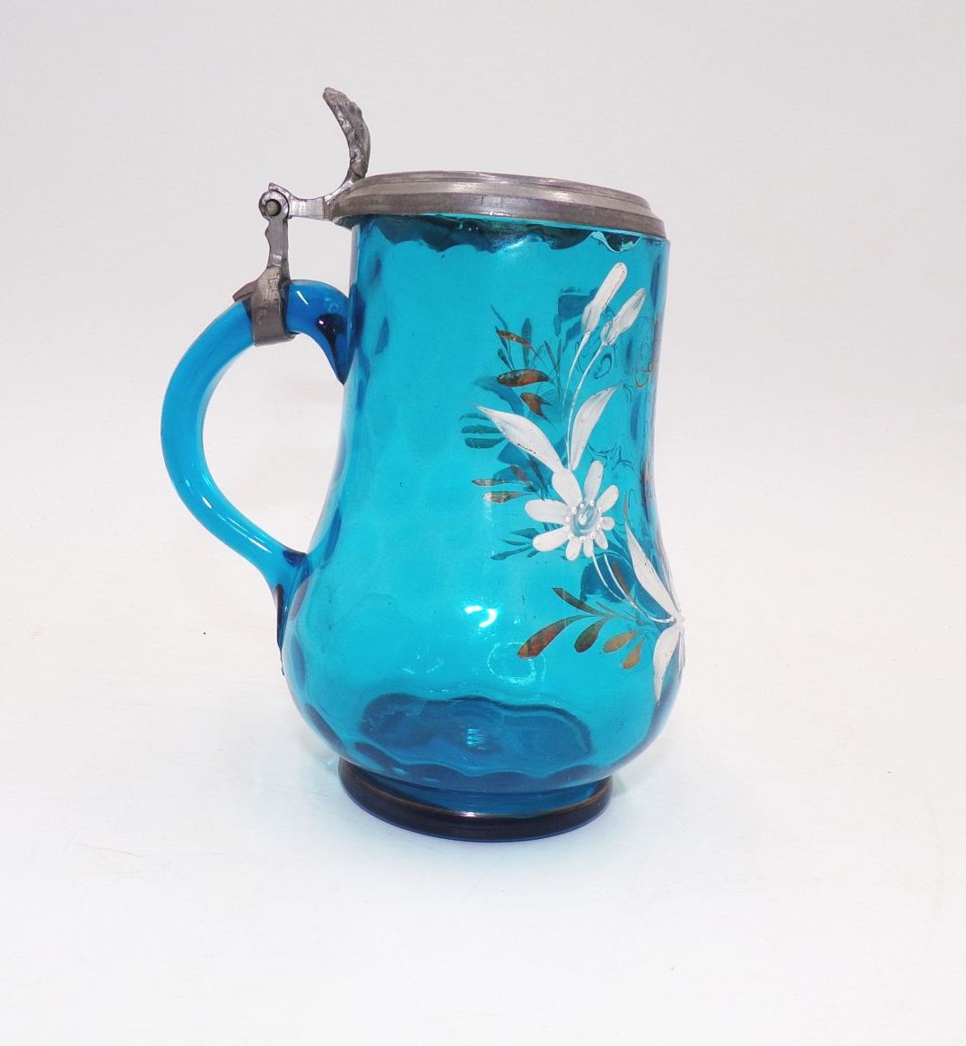 Altes Glas Andenken an Gersdorf Schneemalerei Blau Antik Andenkenglas Altes Glas Andenken an Gersdorf Schneemalerei Blau Antik Andenkenglas