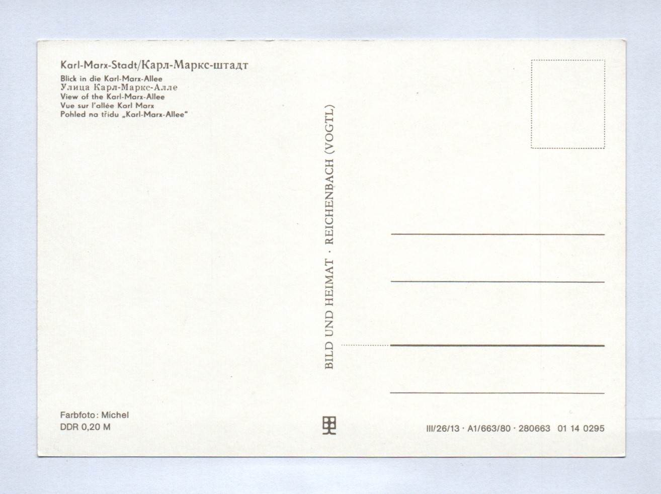 Ak Karl Marx Stadt 1980 Blick an die Karl Marx Allee Ak Karl Marx Stadt 1980 Blick an die Karl Marx Allee